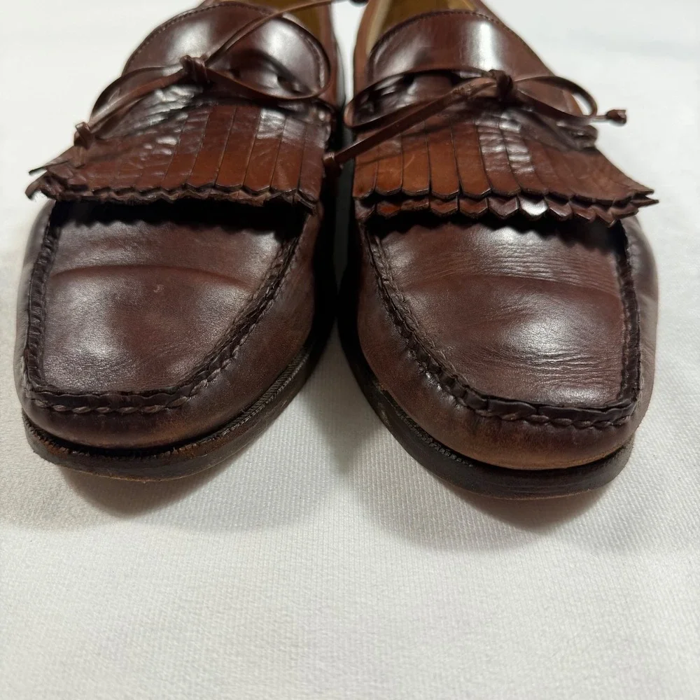Allen Edmonds Alton‎ Mens Brown Leather Kiltie Tassel Loafers Size 10.5 EEE